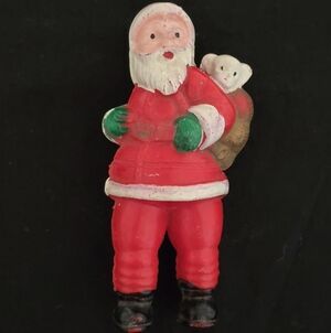 VINTAGE 40s-50s CELLULOID SANTA CLAUS FIGURINE NO. 804 MADE IN HONG KONG